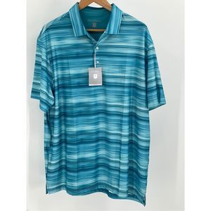 Hickey Freeman Golf Polo‎ Shirt Men's XL Aqua Green Blue Shirt Sleeve New